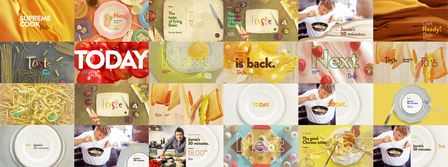 Food  flavour meal Channel tv eat taste FOX comida type surreal Illustrative identity brand design