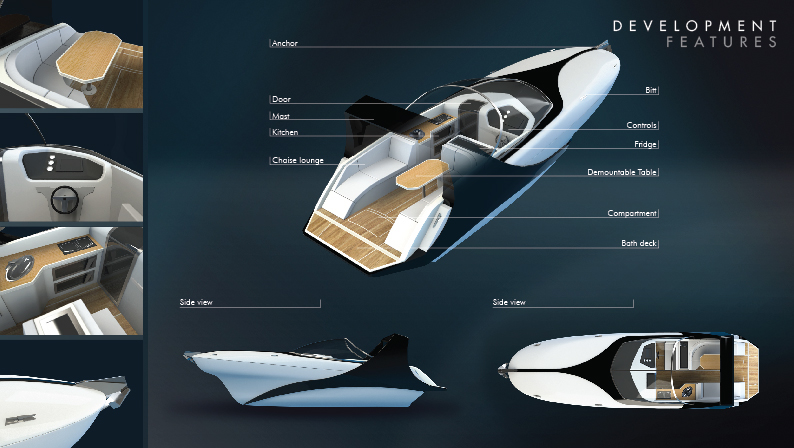 concept Motor sea Sail Solidworks transportation cad shark beach boat maritime luxury styling  yacht