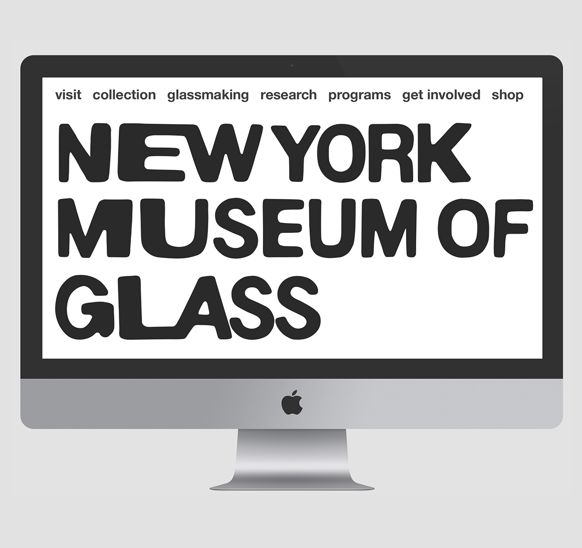 museum brand identity Glass Museum New York logo workmark distortion