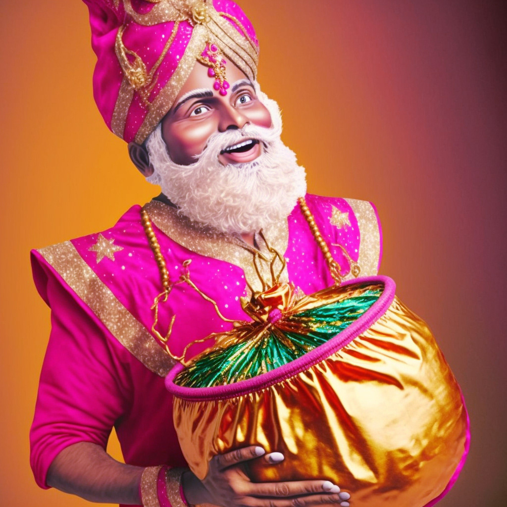 aiart Character design  crismistmas digital illustration digital painting Indian art midjourney pink purple Santa Claus