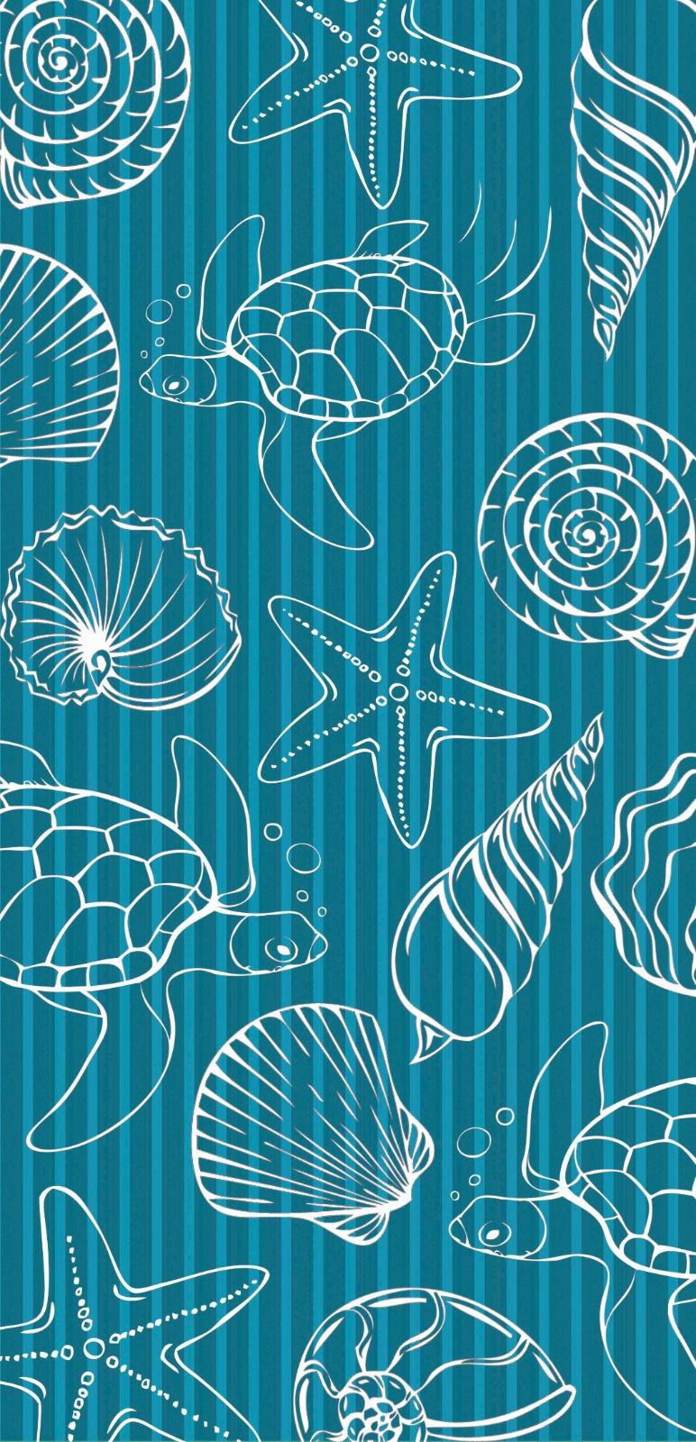 Turtle ILLUSTRATION  blue towels graphic design  sea