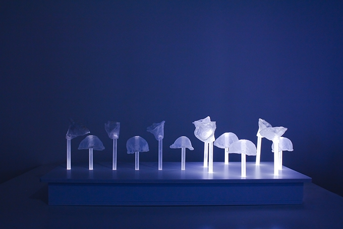 light mushroom design product Lamp led triennale di milano girl urban light