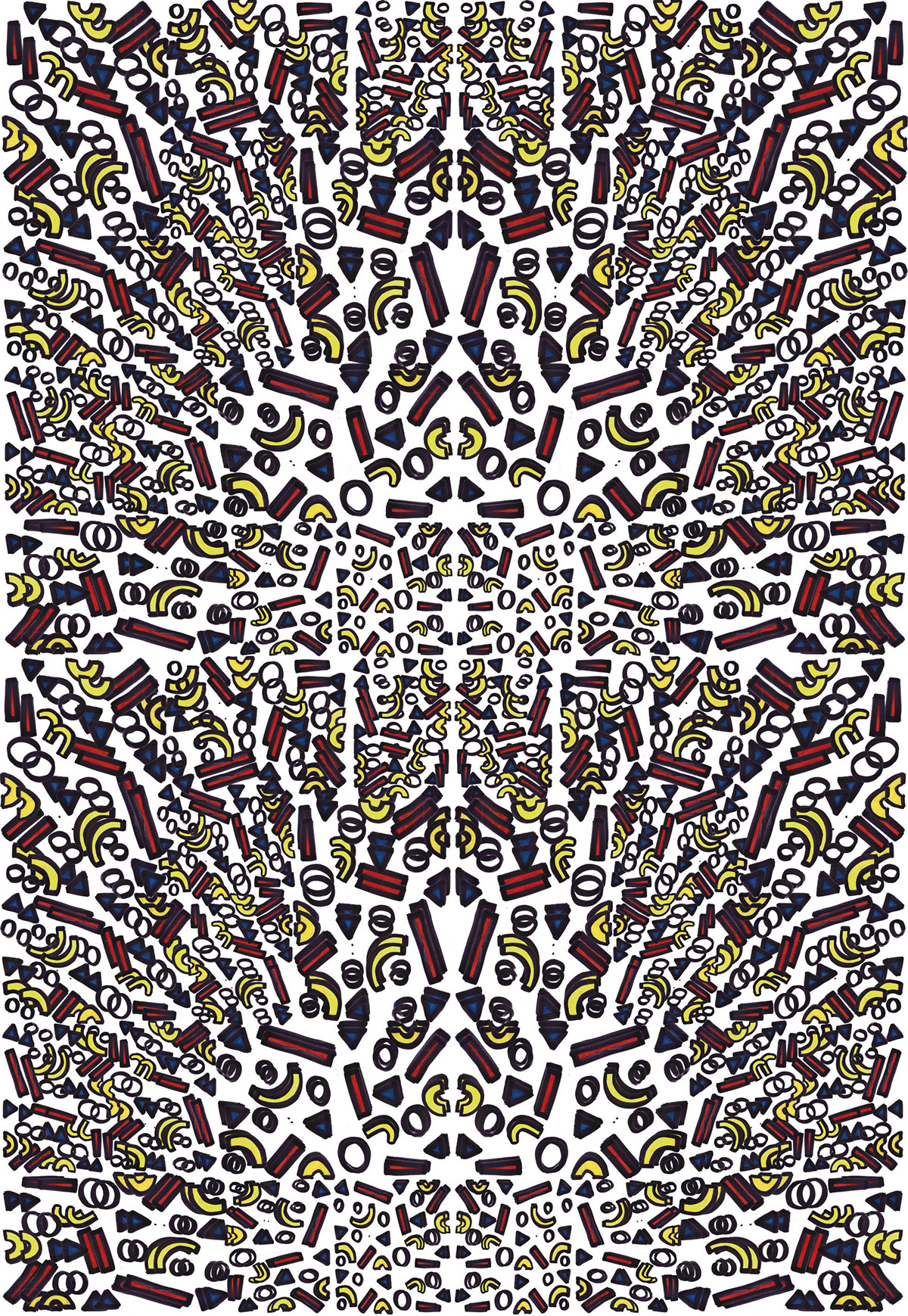 pattern Memphis design textille textiledesign graphic colorblocking red blue