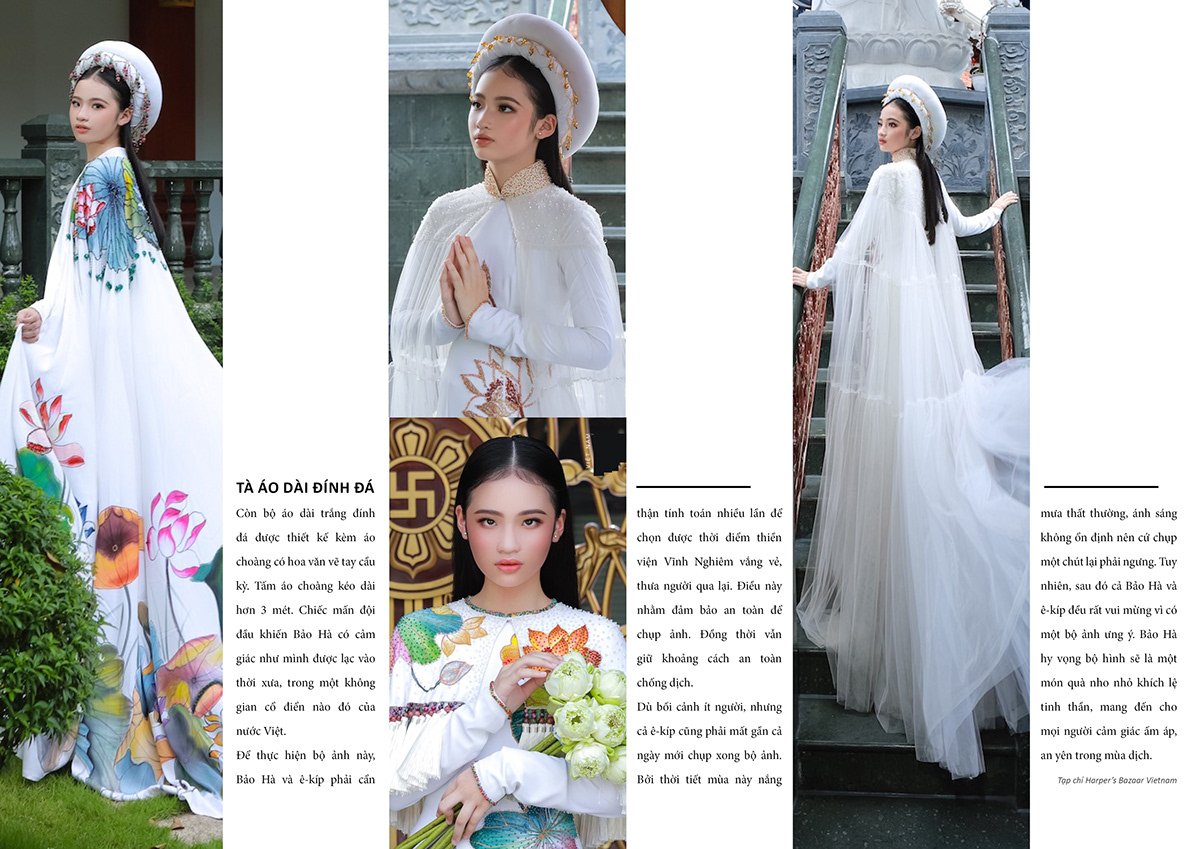 Fashion  magazine InDesign graphic design  print book design Ao dai beauty Harper’s Bazaar