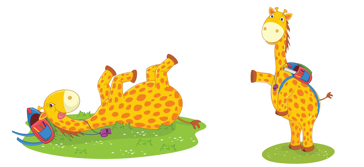 kid tale story book vector art Preschool child giraffe animal