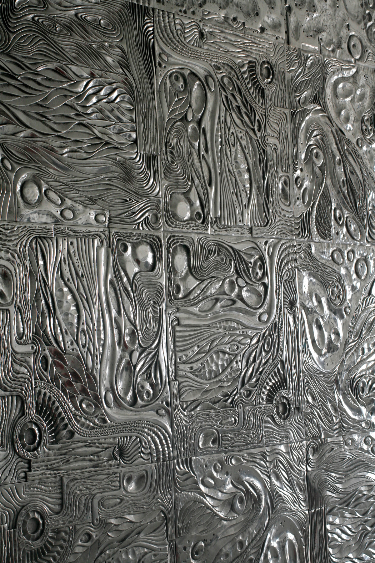 sculpture arts Mural wall tiles metal aluminium RECYCLED organic modern