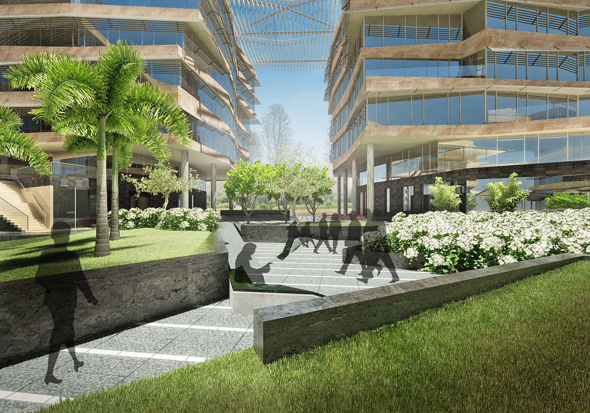 Landscape polygon Layout  design Outdoor Design business park