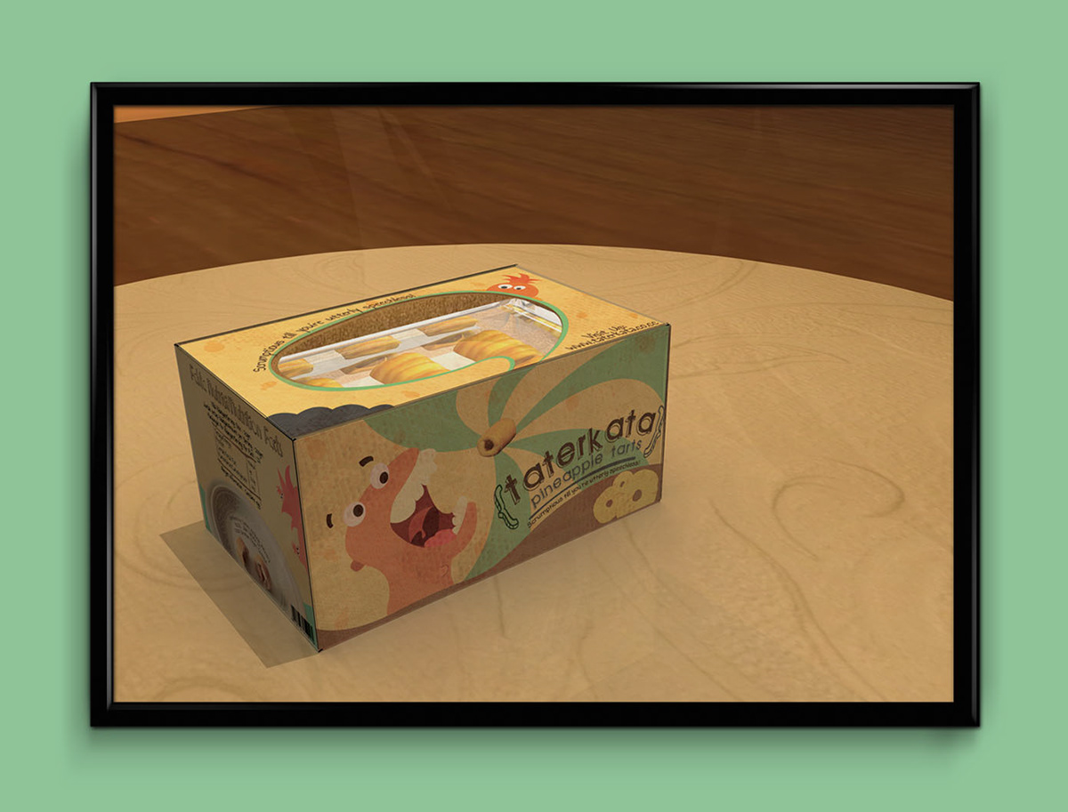 Taterkata pineapple tarts mini website COUPON packaging design paperbag 3D