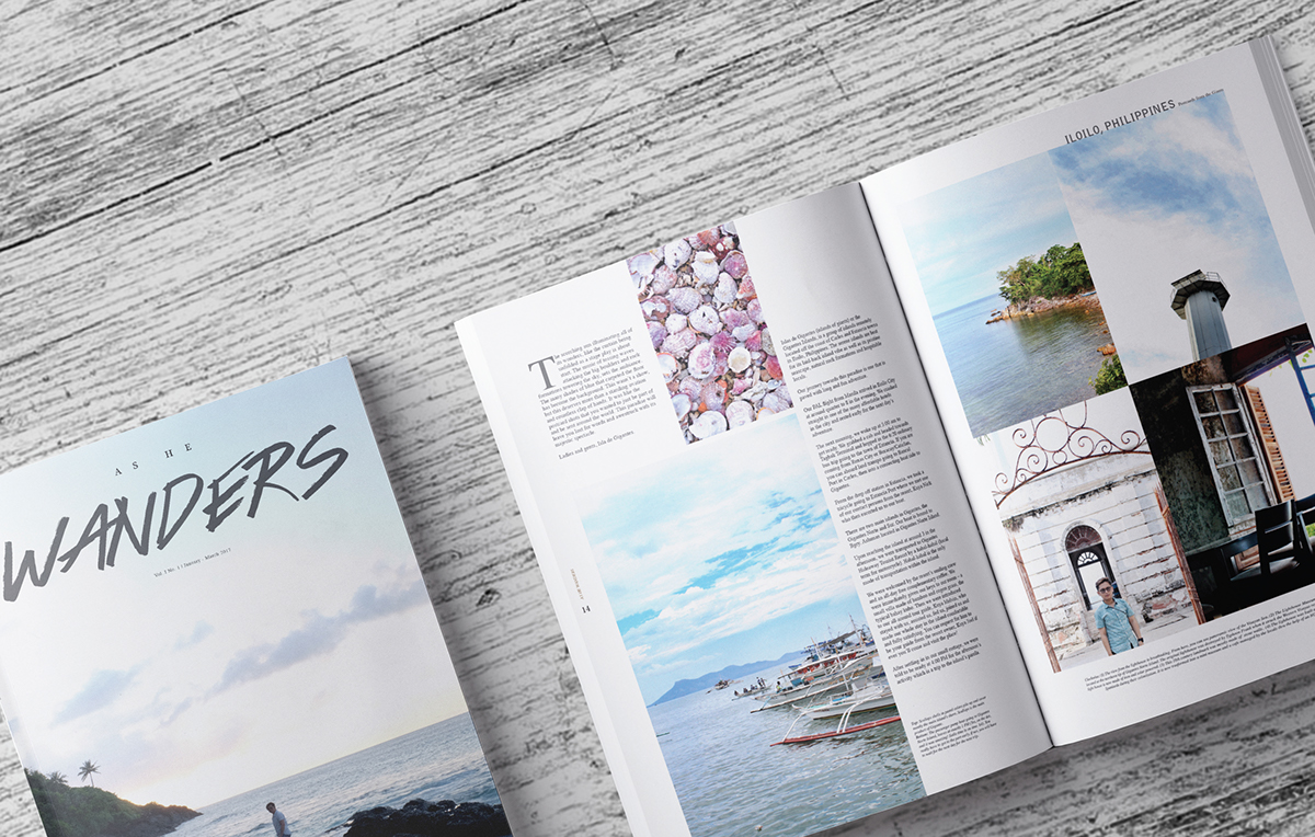 Travel Magazine print design  page design As He Wanders Travel Layout
