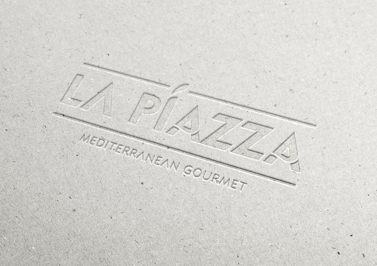 La piazza mediterranean gourmet logo Logotipo restaurant restaurante