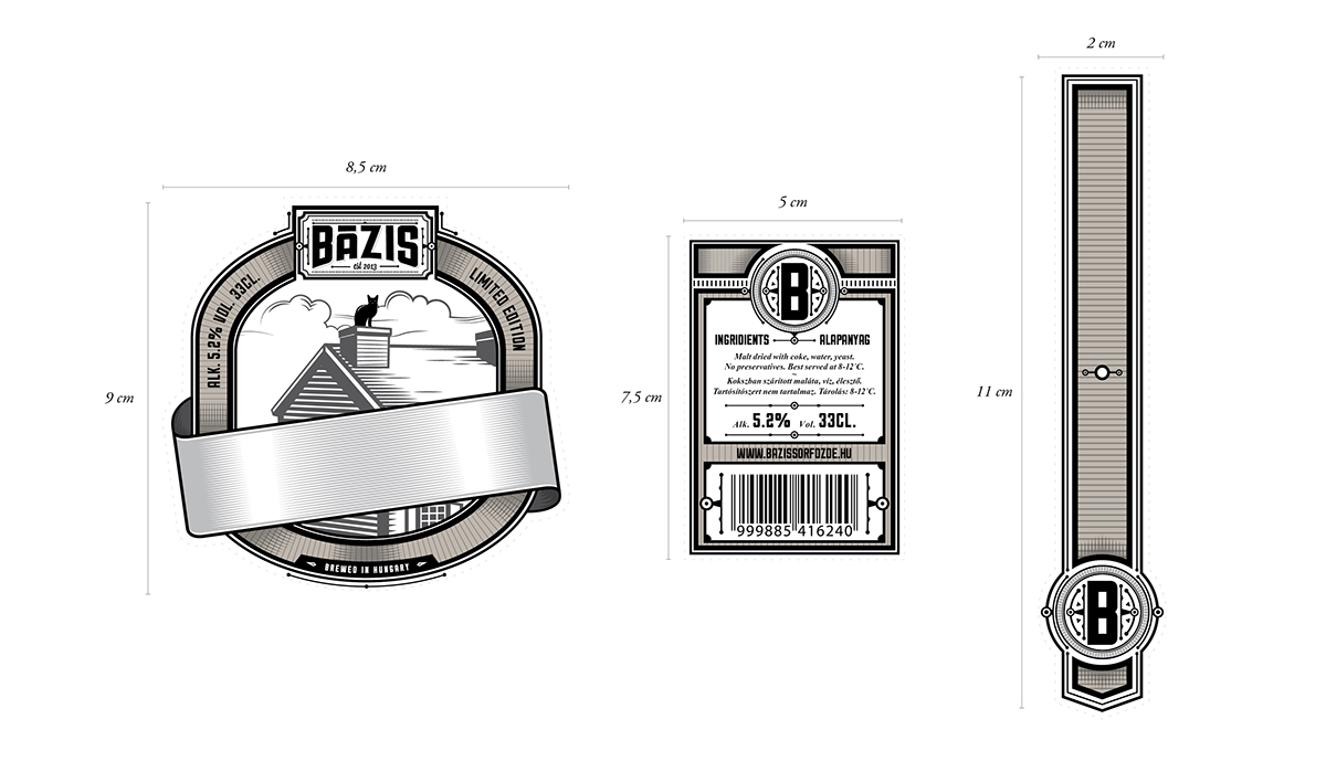 beer bazis base brewery package design graphic alcohol beverage diploma thesis Master school krea bottle