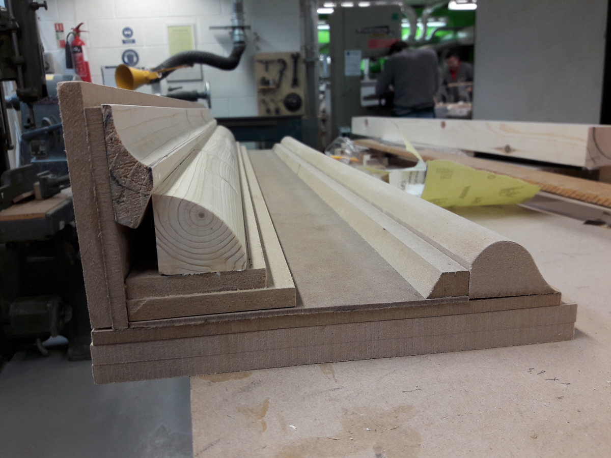 classical architecture mouldings Cornice university work Model Making woodwork Workshop
