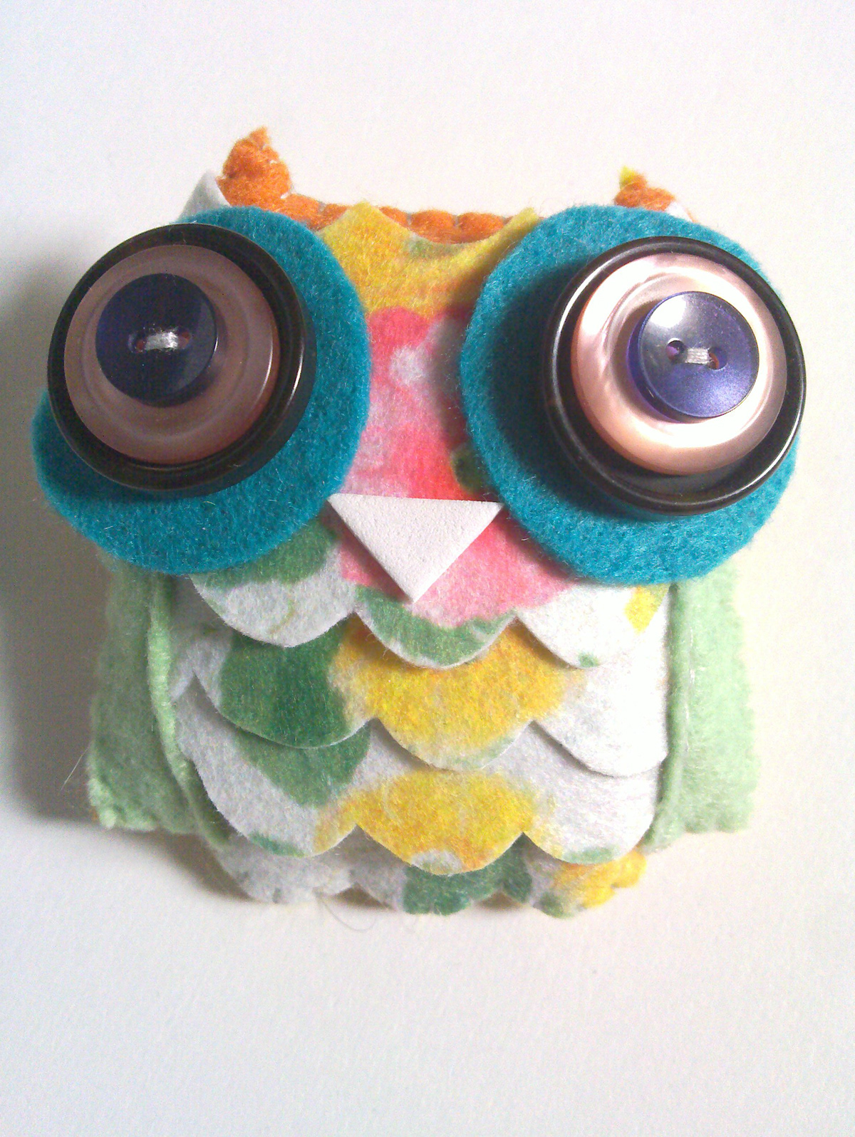 craft design brooch textile felt owl pin jewelry handmade Unique colorful buttons