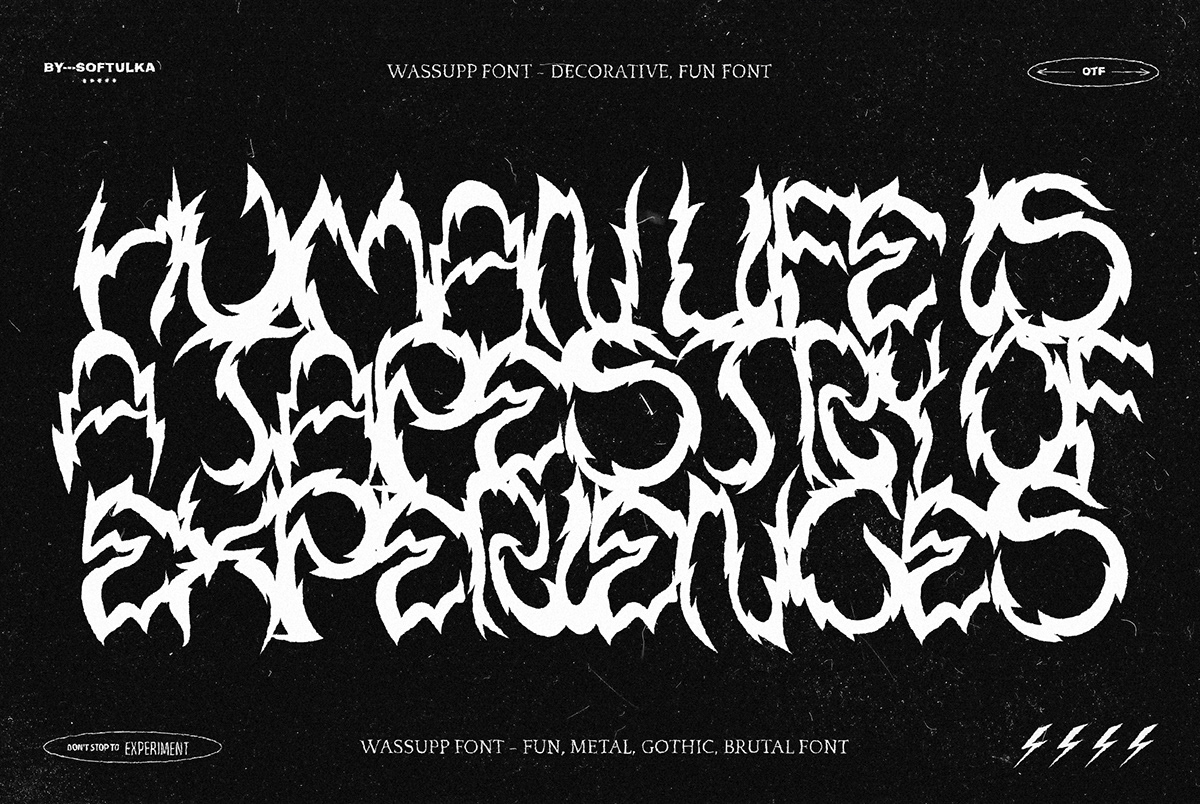 Brutal Font decorative font Display gothic metal modern tribal type design Typeface y2k font