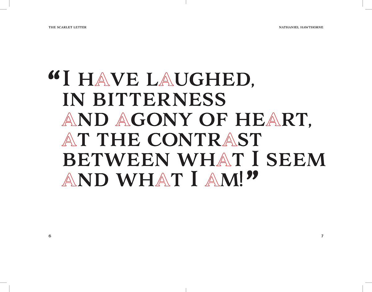 text typography   graphic design  sample gdes The Scarlet Letter VCU VCUarts