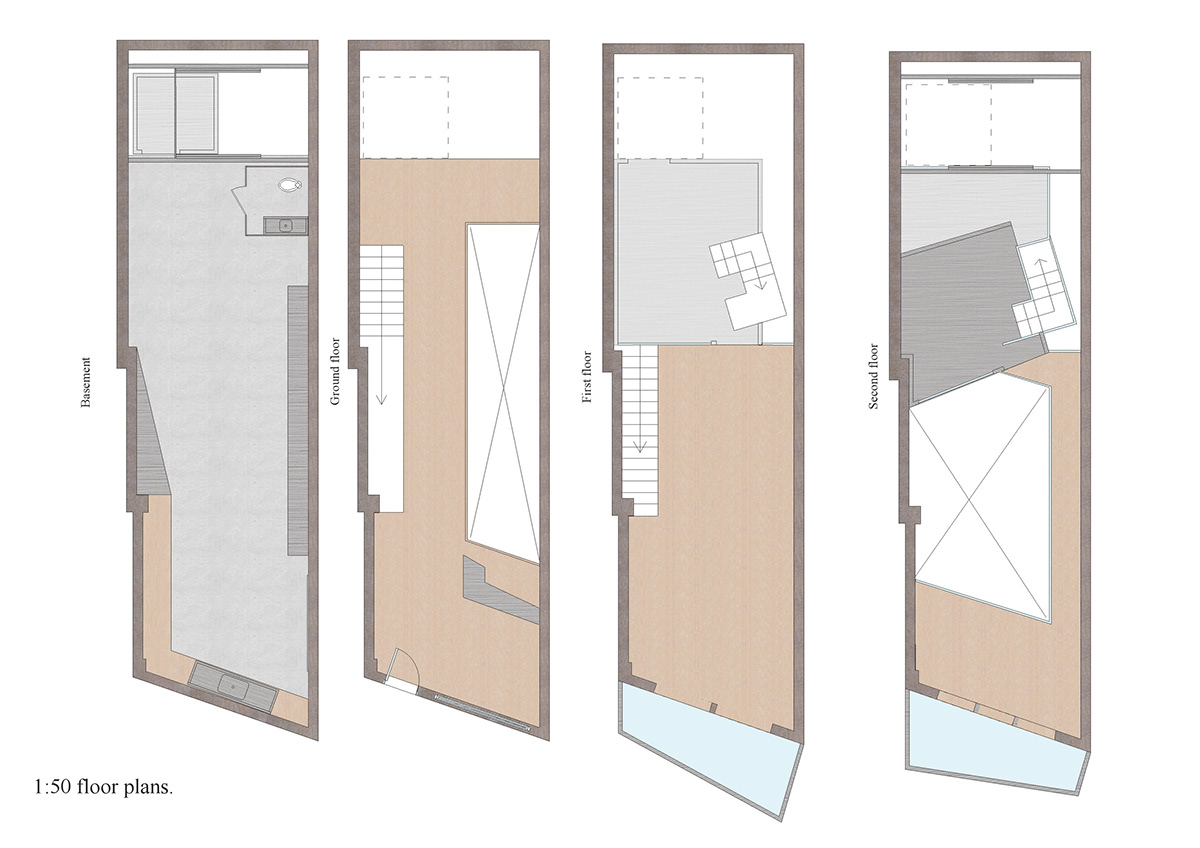 Limehouse London design sketching sections plan drawings Elevation