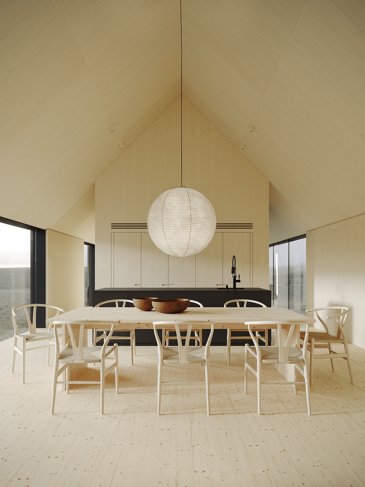 3D Visualization archviz barnhouse CGI concept design iceland interior design  minimal nordic TIMBER
