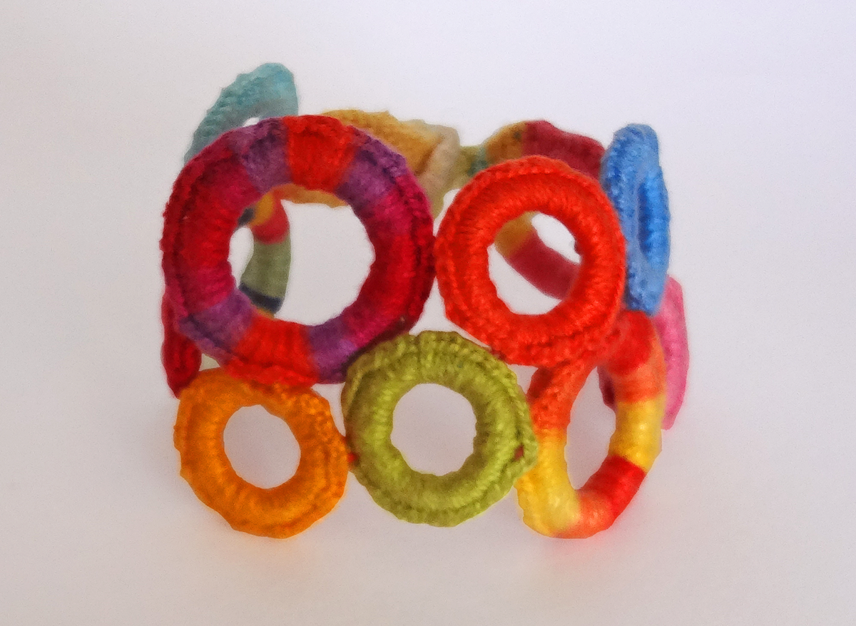 crochet Needle craft felt rings bracelet jewelry Fashion  color bright