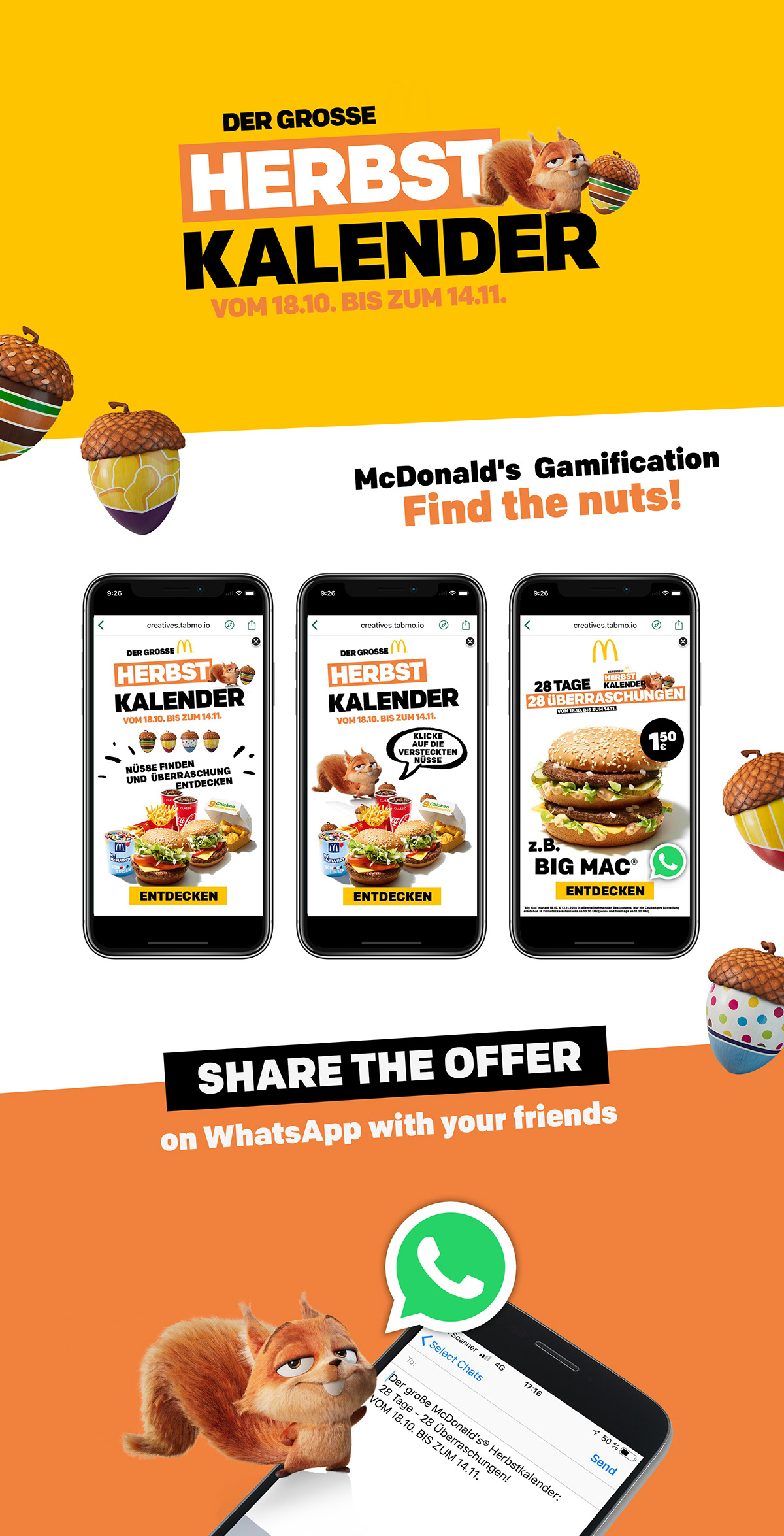 game mobile ad Advertising  McDonalds mc sticker cards interaction animation 
