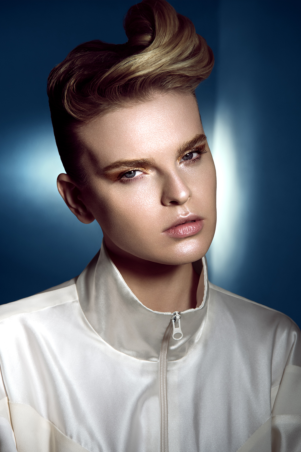 lesha lich beauty retouch editorial silver make up