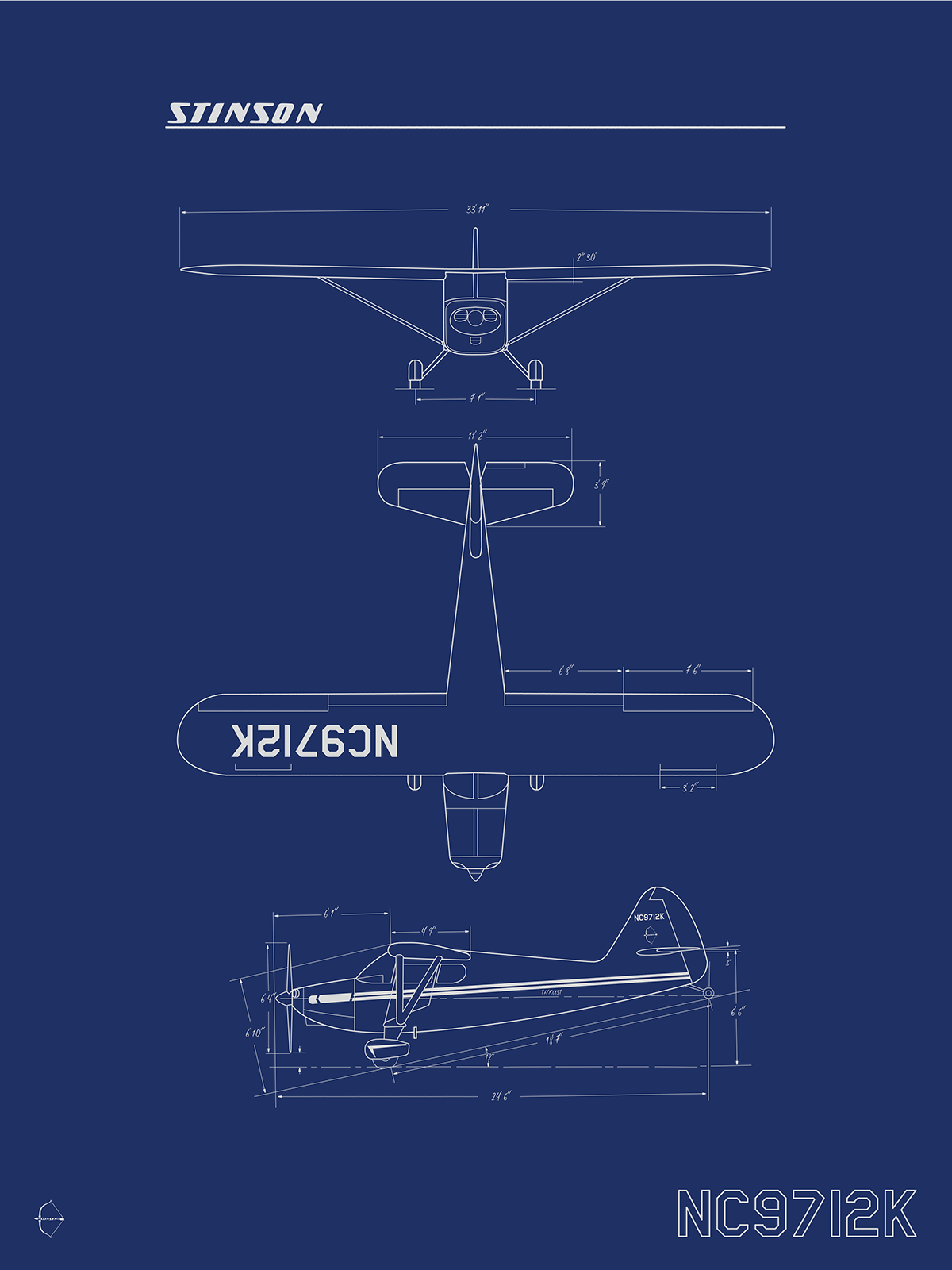 poster Illustrator adobe Blueprint stinson Aircraft airplane