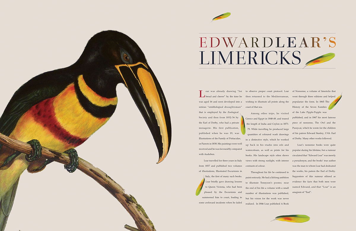 design edward lear Poetry  biography Layout magazine