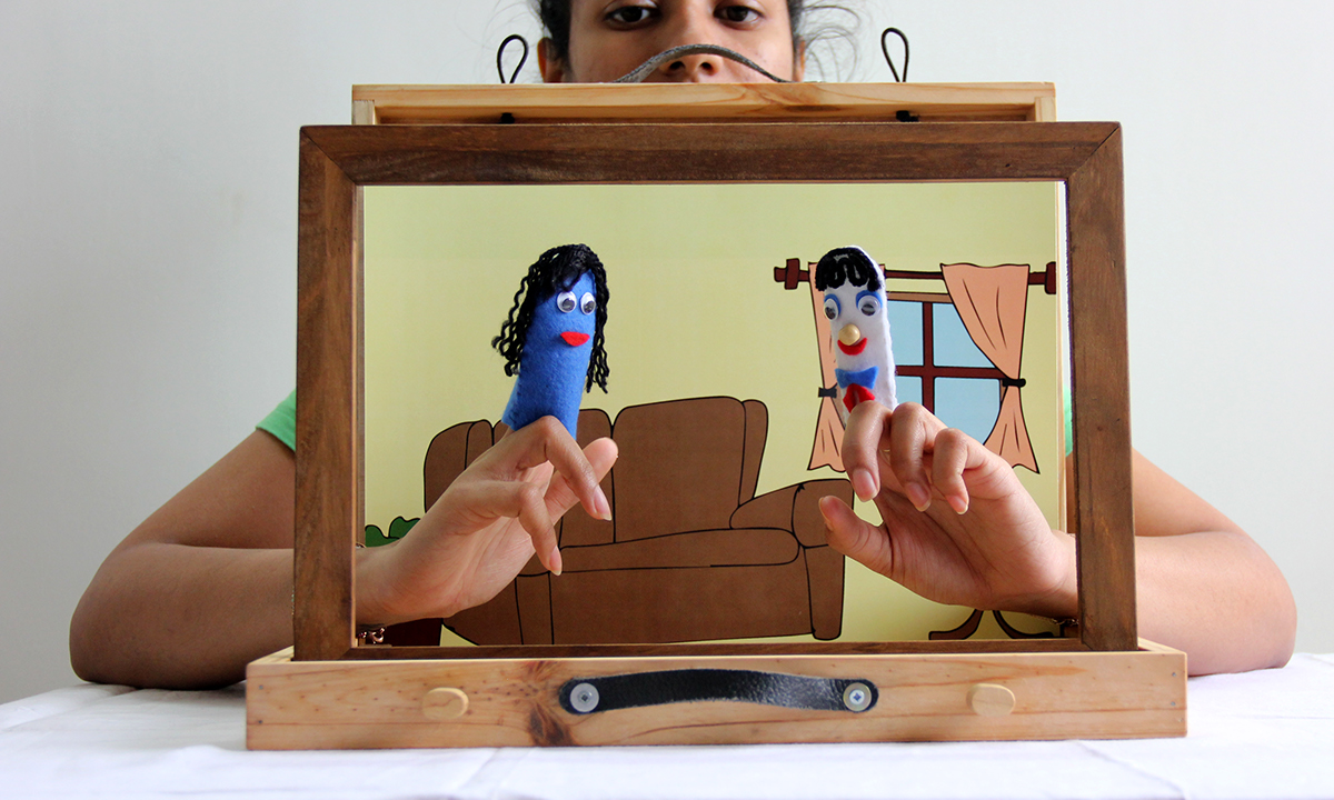 puppet story box finger sock stick animals children imagination Creativity