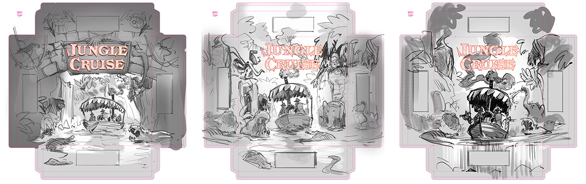 alternate jungle cruise cover concept sketches