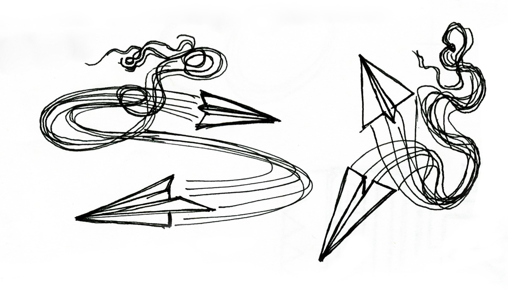 Top Gun paper airplanes sketch