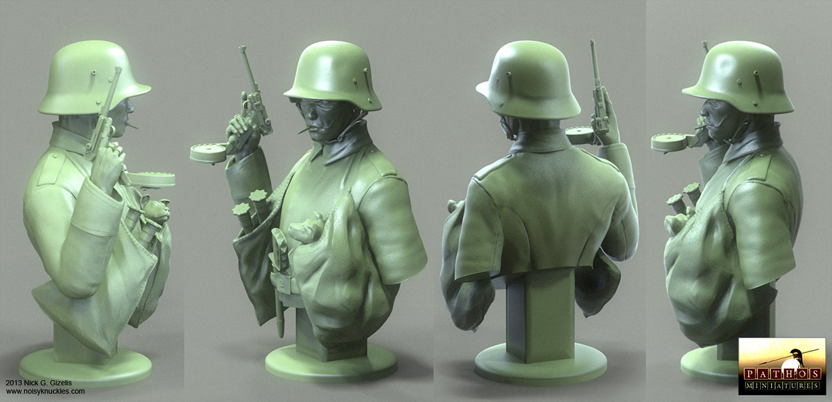 3dprint 3d print bust Miniature collectible Raider soldier Character