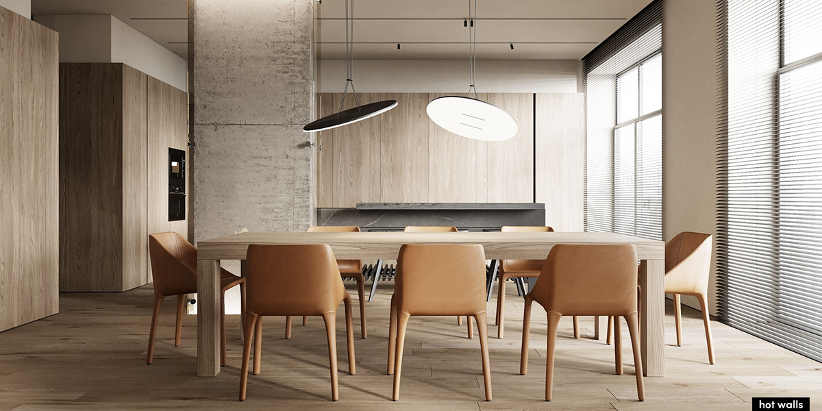 interior design  architecture 3ds max design living room kitchen minimal modern