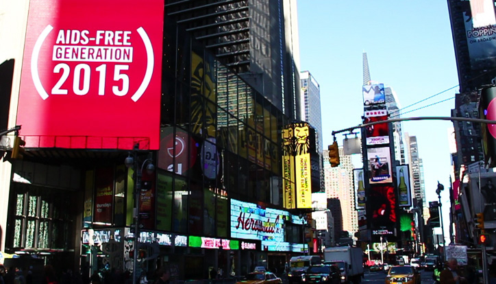 (RED)  Partners AIDS generation africa time square year 2015