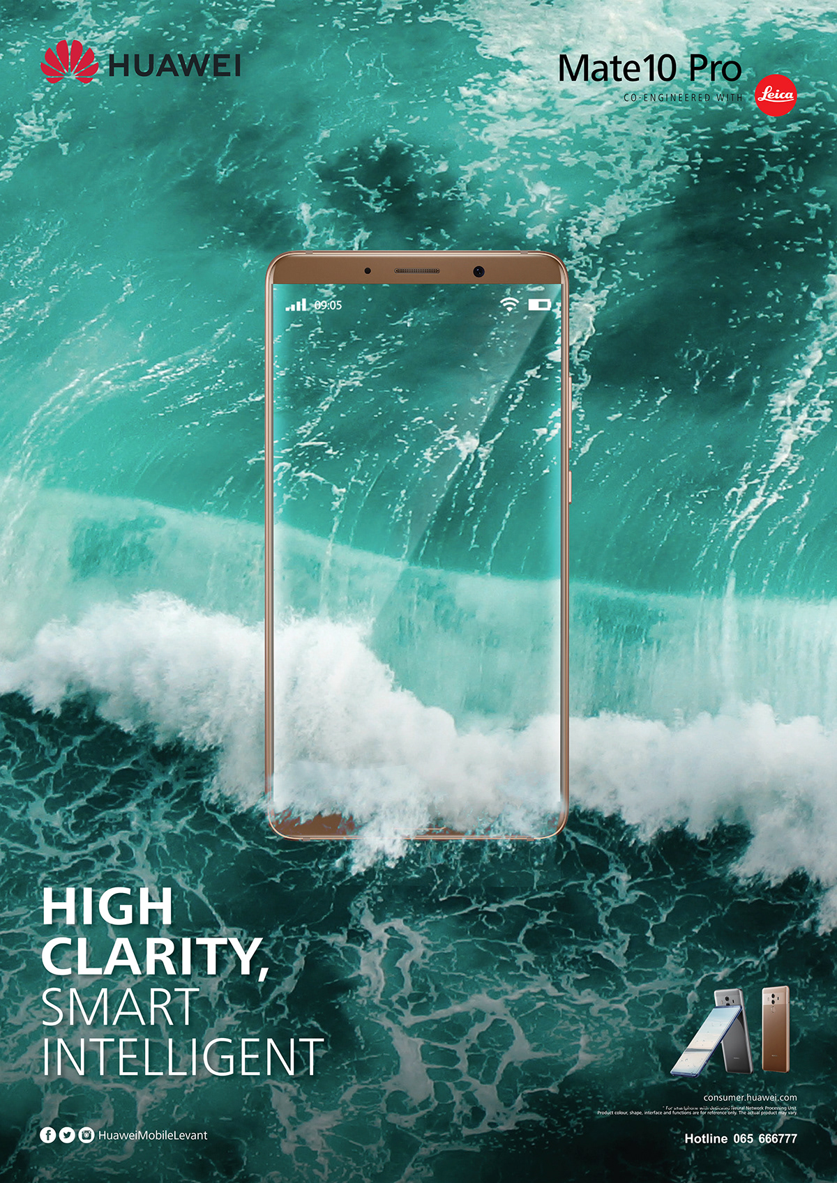 ad clarity huawei Mate10 Pro mobile poster screen sea smartphone