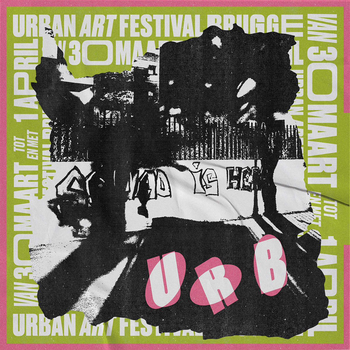 Urban art art festival bruges punk DIY poster festival branding identity typography  