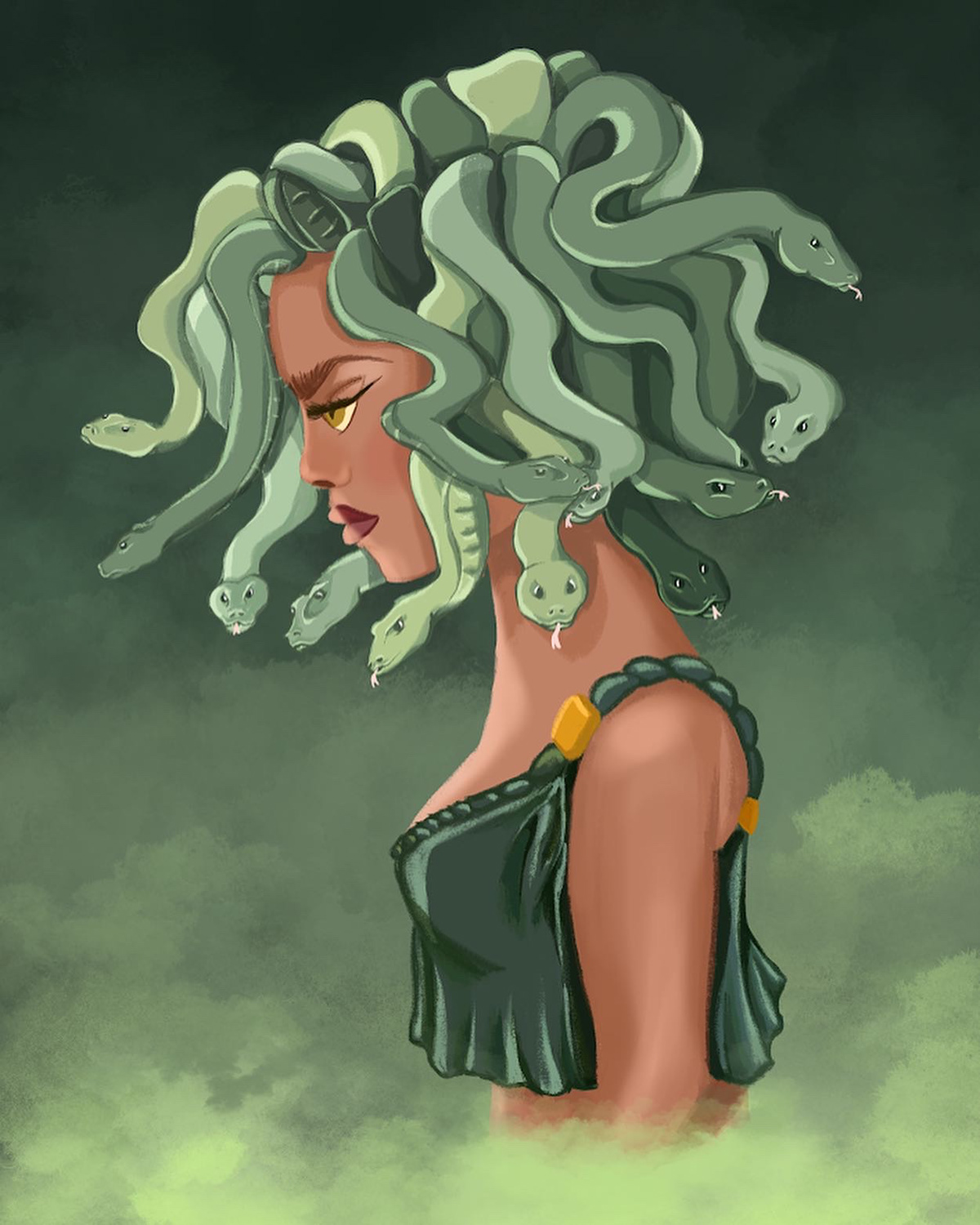 character art character study Color Study goddess gorgon greek myth ILLUSTRATION  light study medusa Procreate