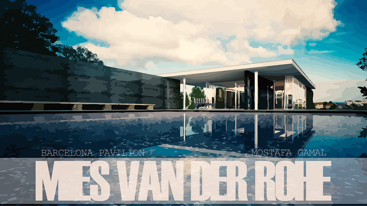 mies Van der Rohe barcelona pavilion 3dsmax vray photoshop CG CGI rendering archviz
