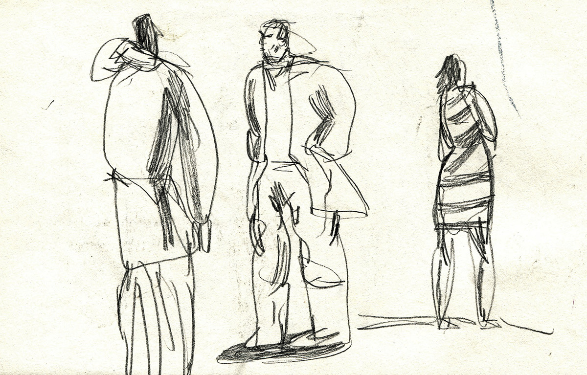 sketch draw people BusStop