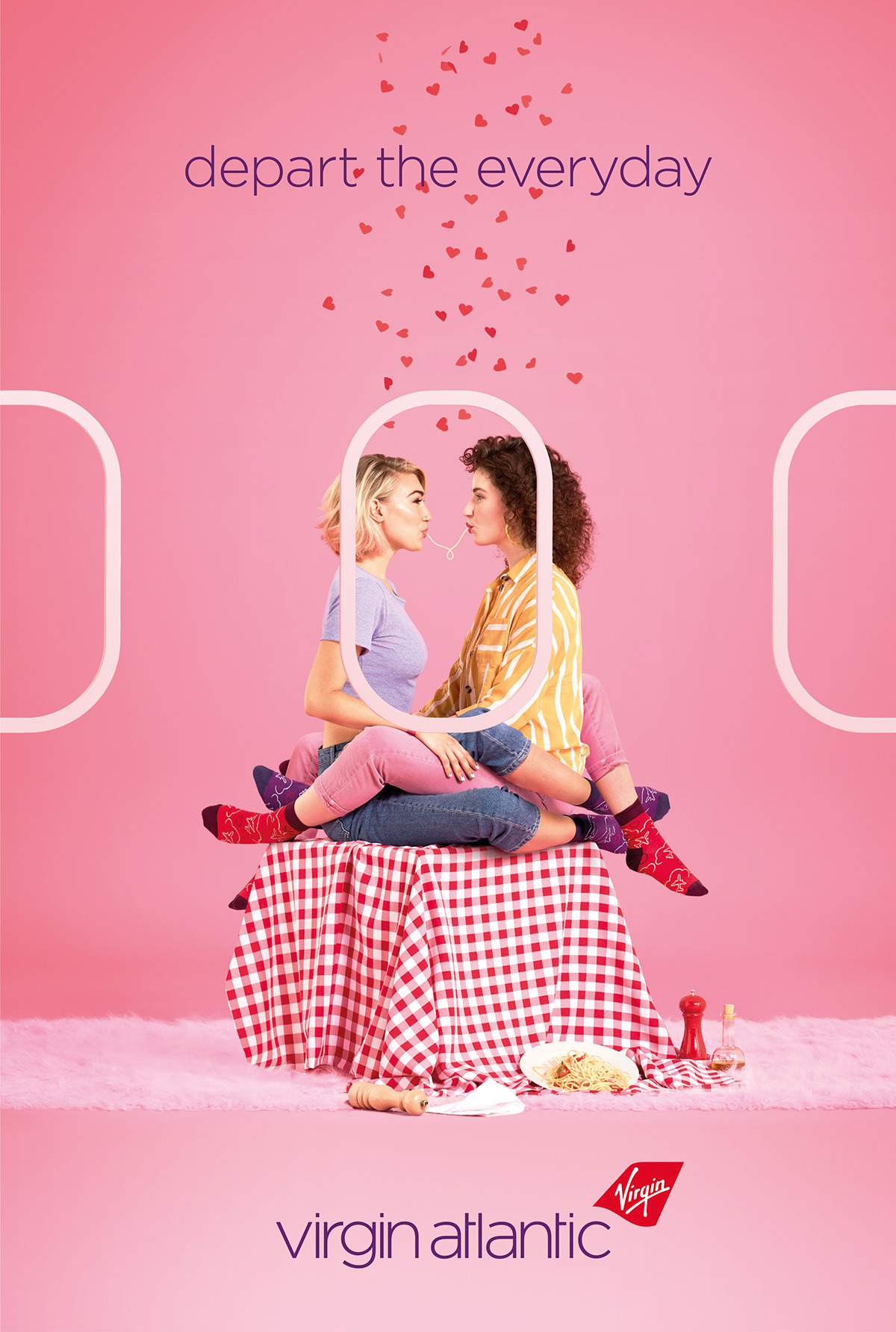 Advertising  airline AMV BBDO colour pop Virgin Atlantic aleksandra kingo Happy Finish Travel