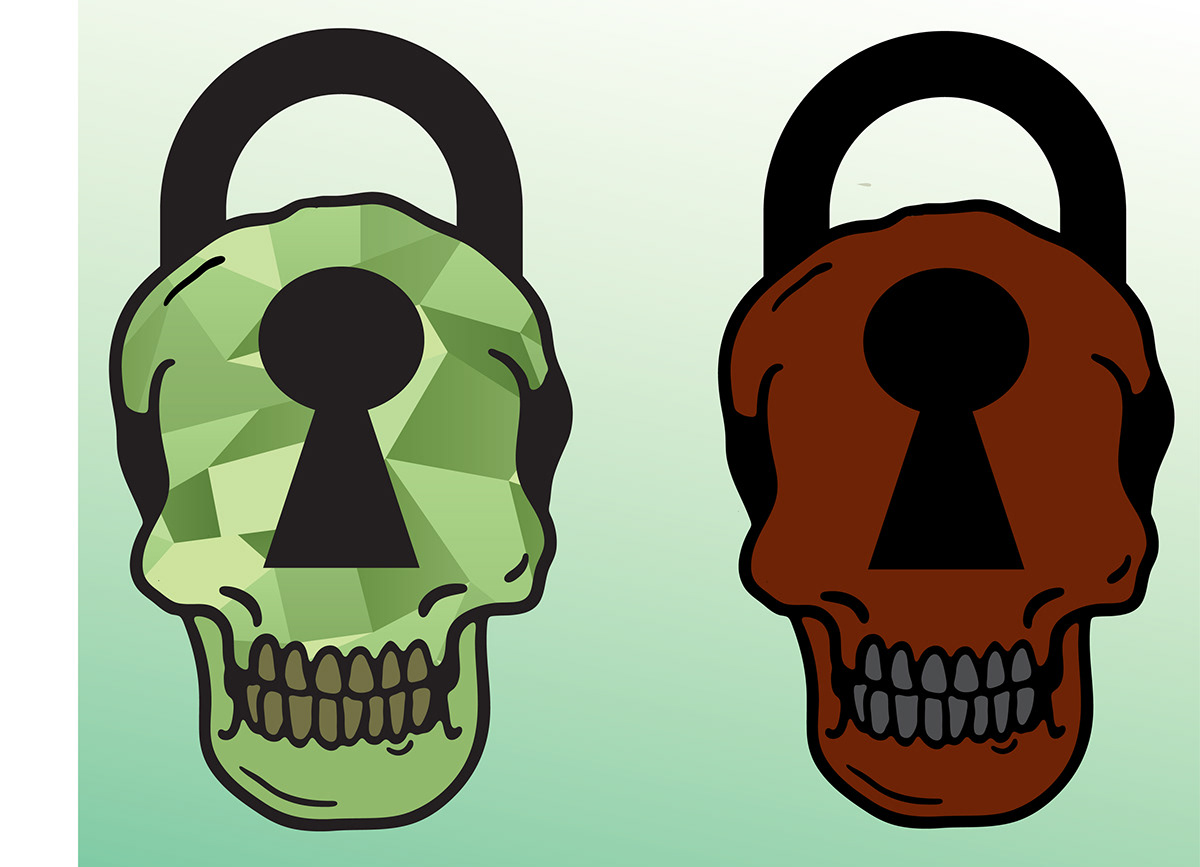 art vector design skull locks horror