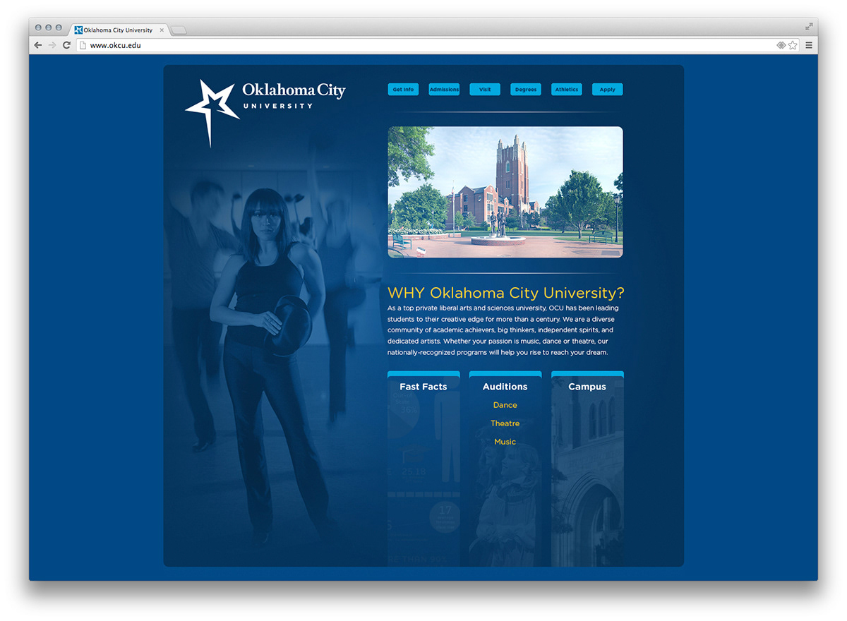 Adobe Portfolio oklahoma OCU Oklahoma City University blue landing page Web Banner Ad