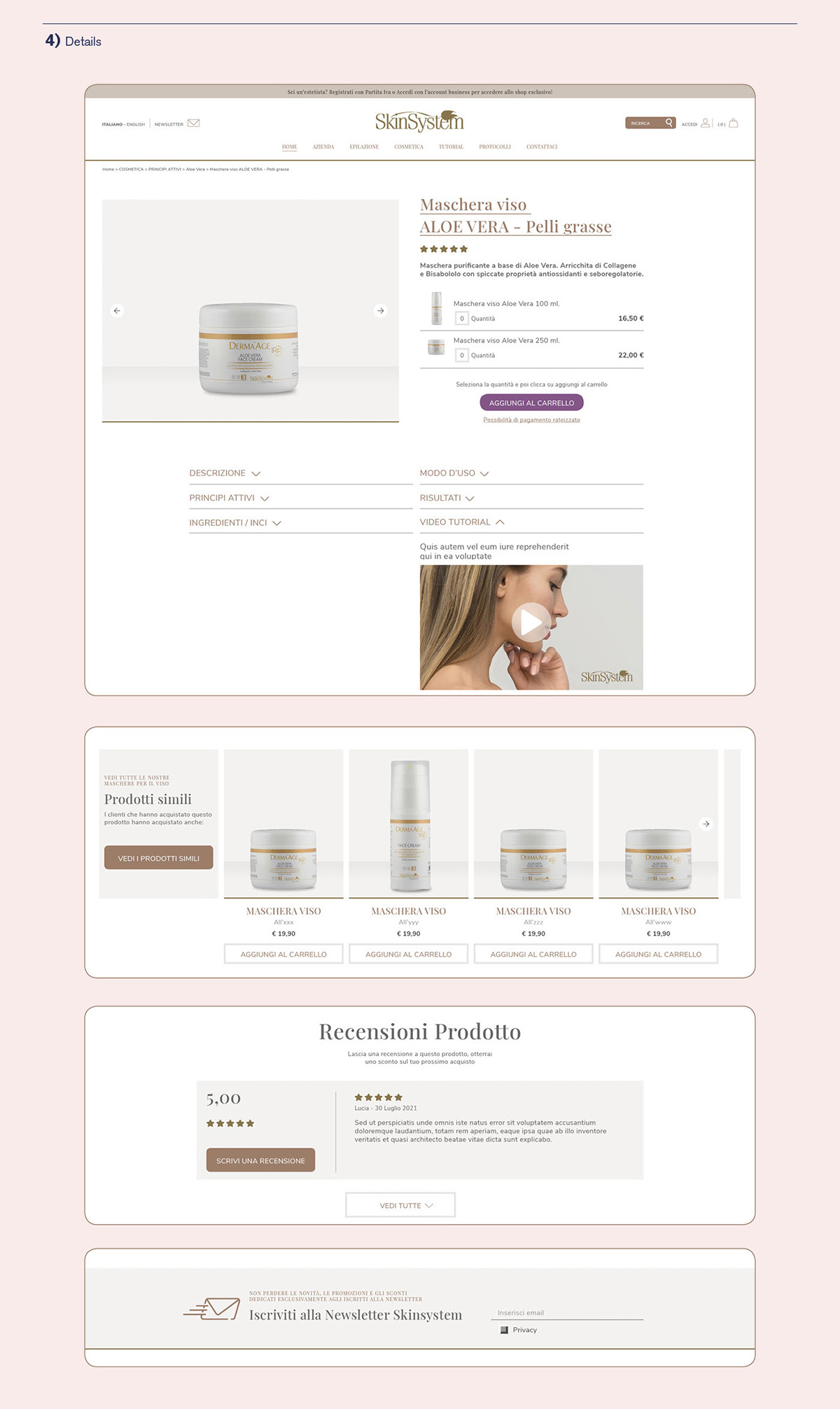 design elements for a beauty ecommerce website
