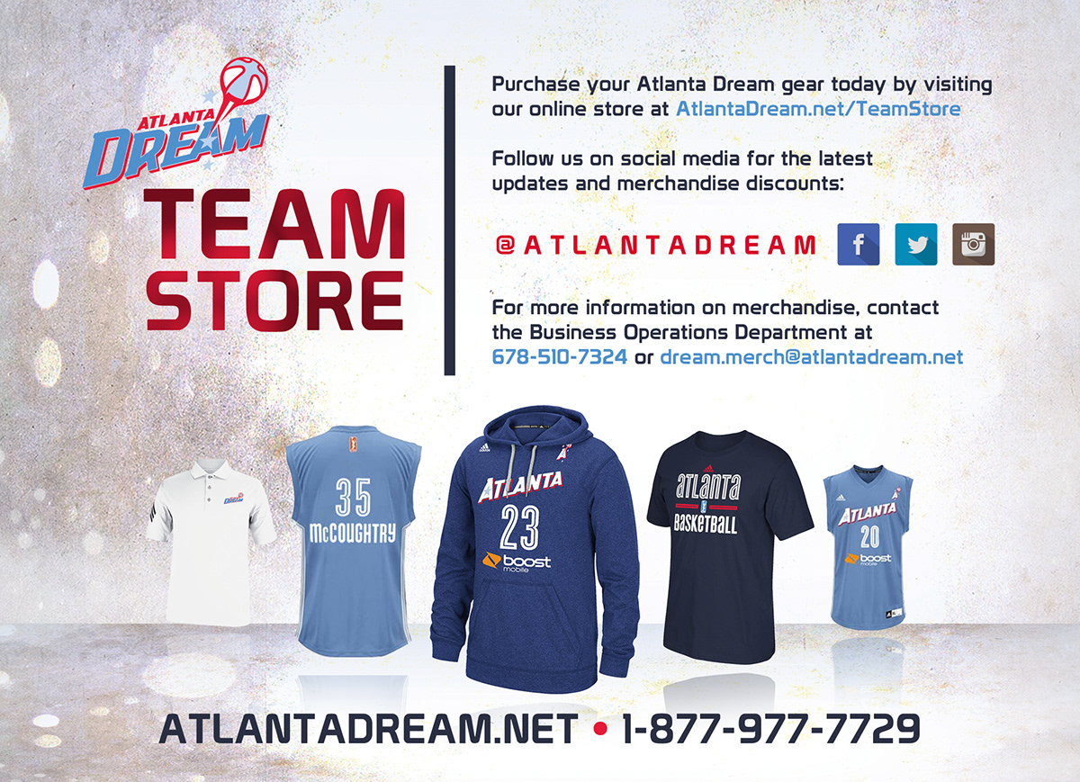 online store Web graphic social media phone print design WNBA atlanta dream basketball sports