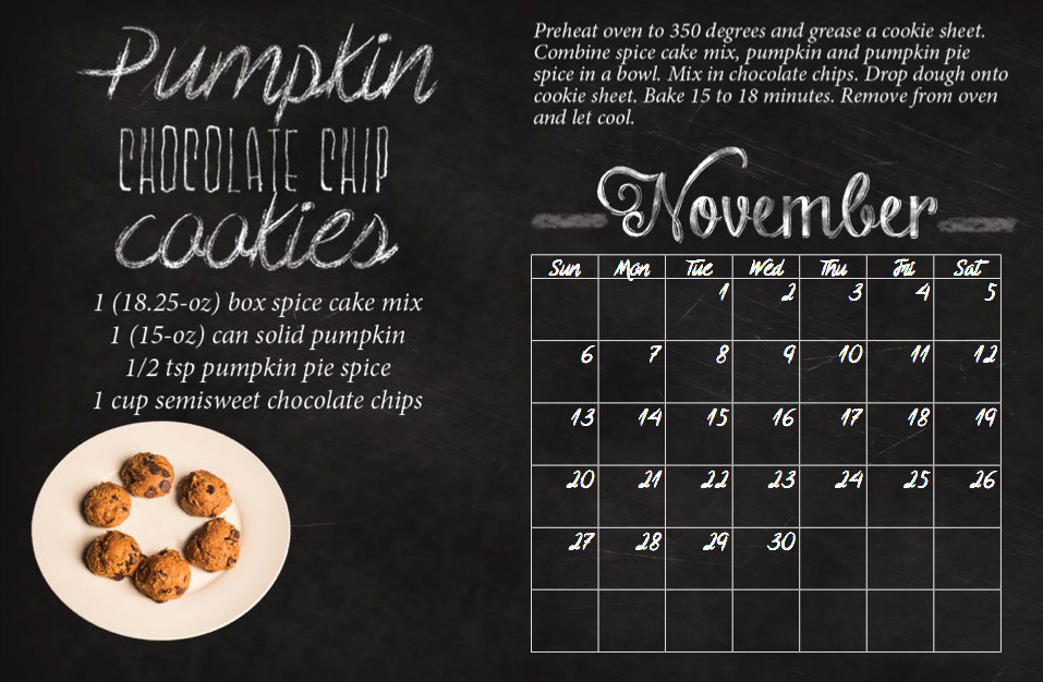 Chalk Lettering recipe book calendar Morgan Richardson season Food 
