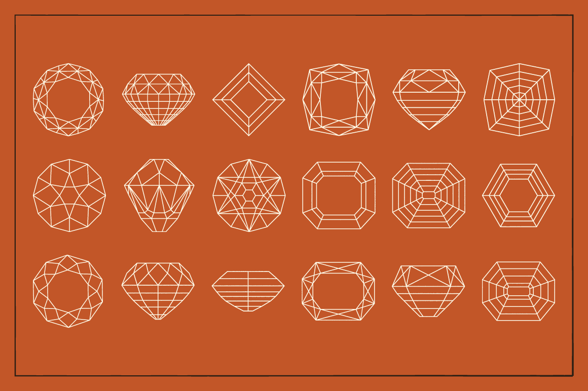 the shop vector Overlay jewelry cutting pattern geometric vintage facets gemstone