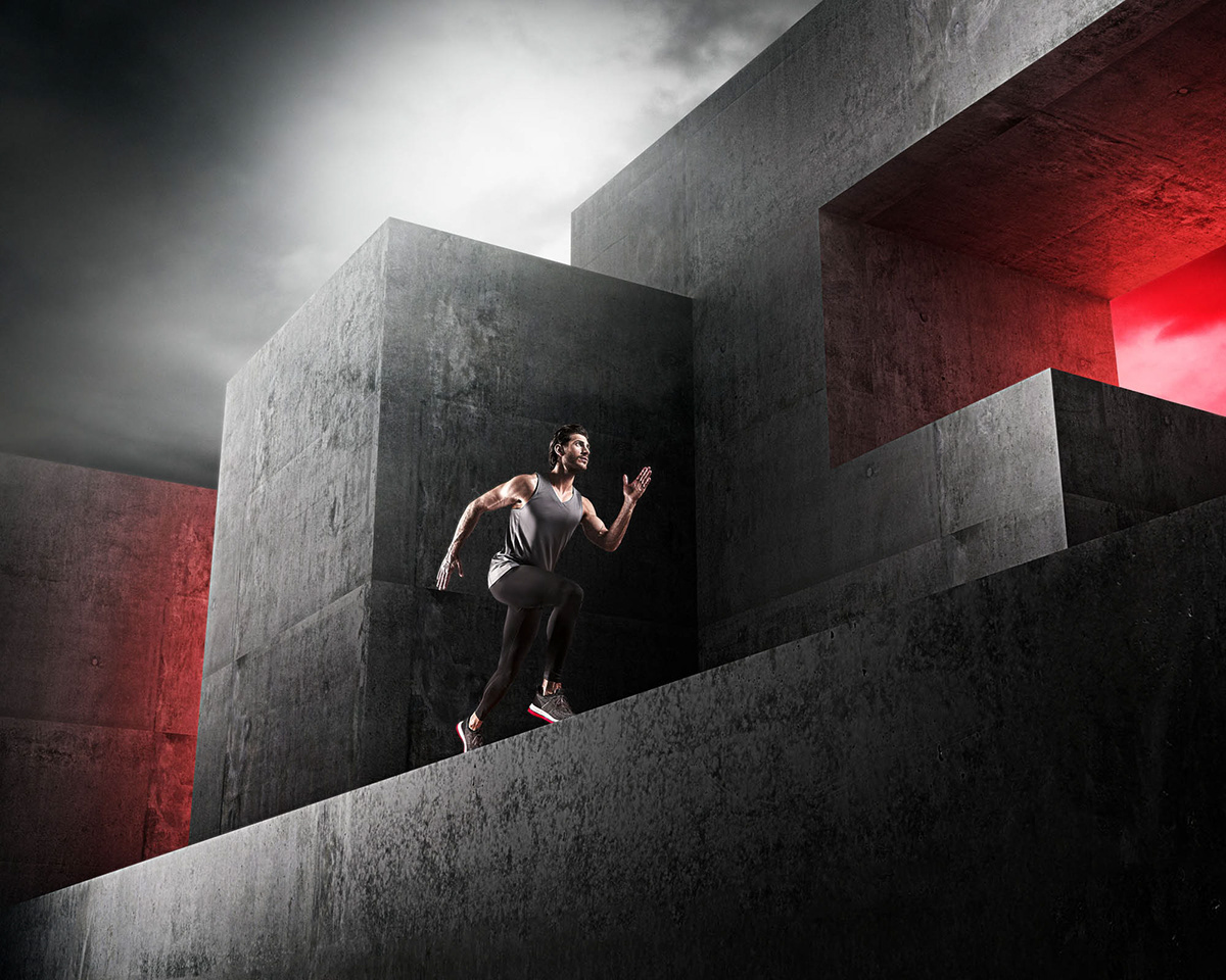 CGI rendering sports Photography  action composing running fitness abstract