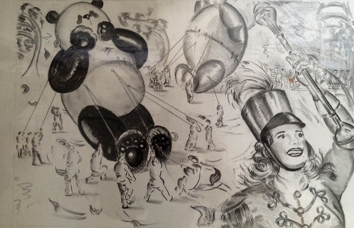Adobe Portfolio illustration drawing parades inflatables