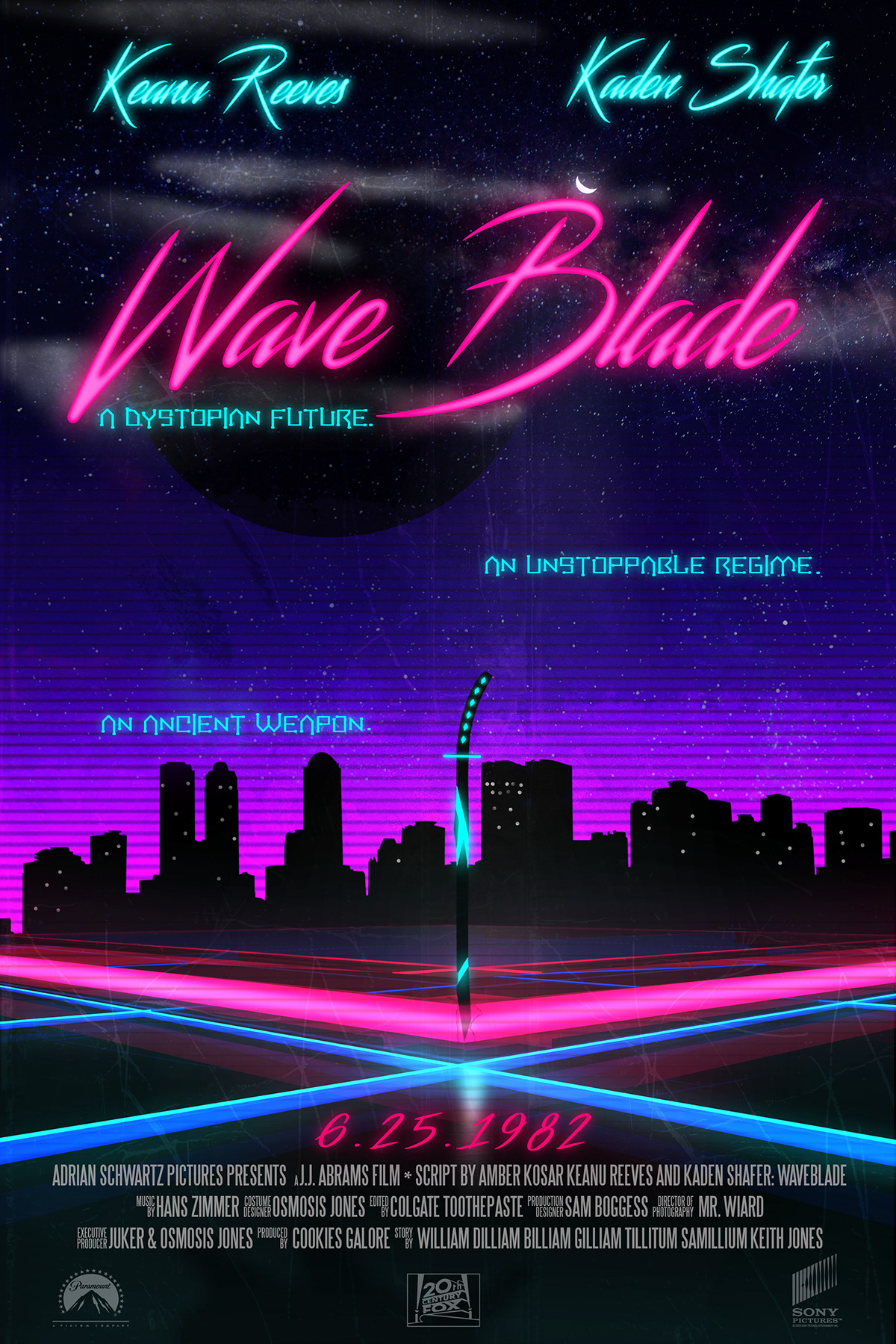 neon movie poster vaporwave