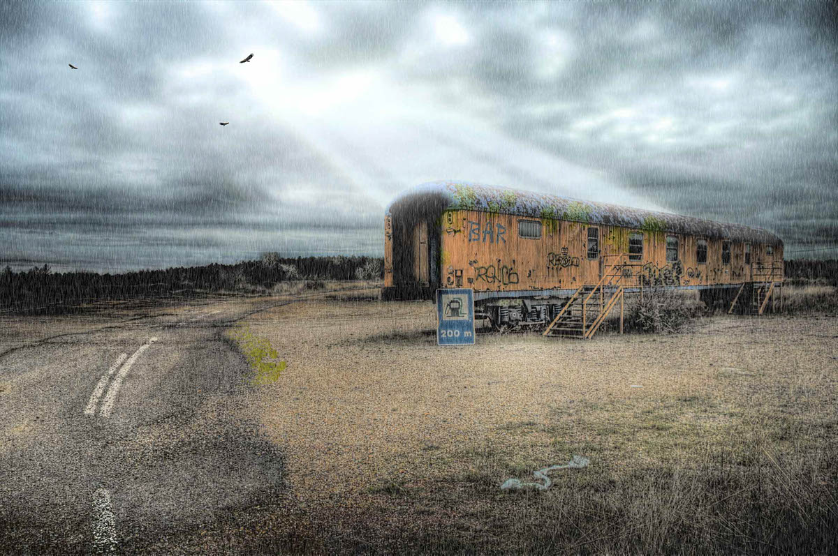 storm wolf train HDR apocalyptic