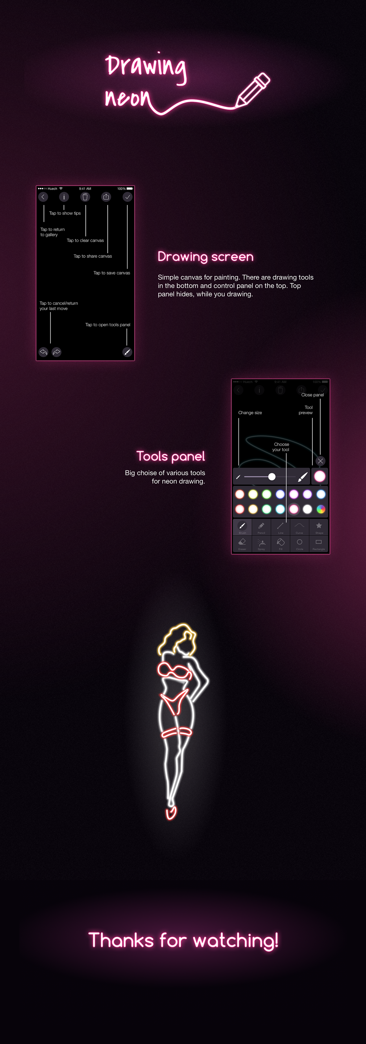 UI ux design sketch cursive neon app ios Icon draw