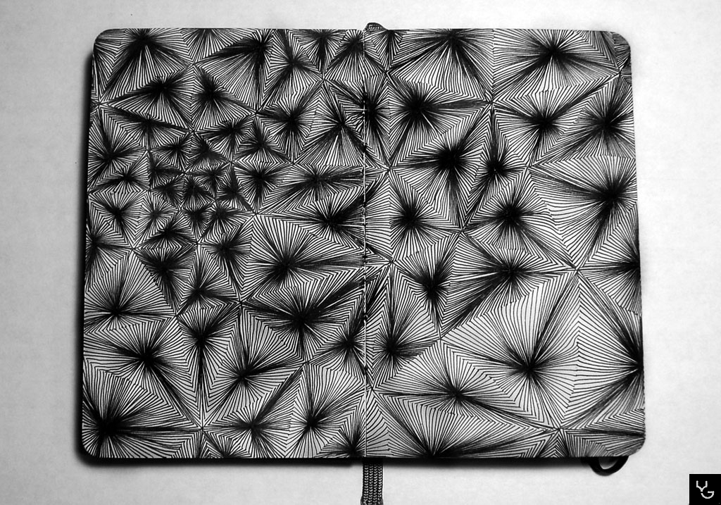 line moleskine fractal Pointillism